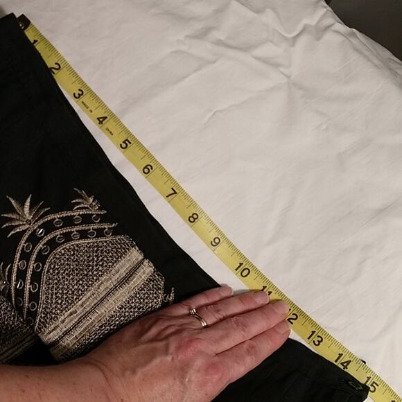 Boho Embroidered Linen Skirt size 8 - Picture 4 of 8